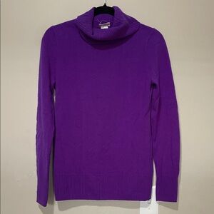 J.Crew Purple 100% Cashmere Cowl Neck Pullover Sweater Womens Medium